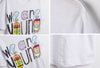 Plus Size Round Neck Graffiti Letter Print Women's Summer T-Shirt