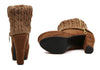 Pretty Weaving and Zipper Design Women's Short Boots BROWN