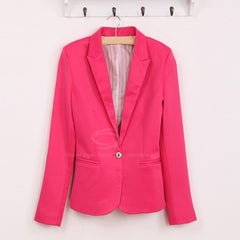 Elegant Single Button Blazer for Womens PINK