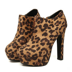 Fashion Suede Solid Color and Chunky Heel Design Women's Ankle Boots