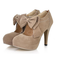 Work Suede Solid Color and Bows Design Women's Spring Pumps