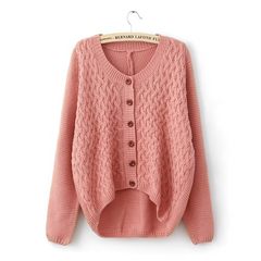 Sweet Women's Cardigan With Patches PINK