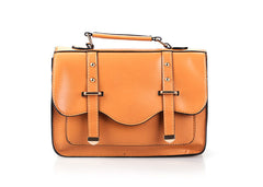 Women's Tote Bag Vintage Style Covered Closure BROWN