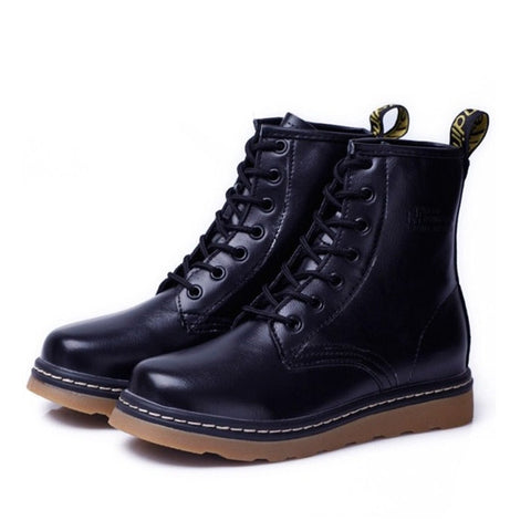 Vintage Style Lace-Up and Round Toe Design Women's Boots BLACK