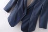 Blazer for Women Collar Dot Print Three-Quarter Sleeves BLACK
