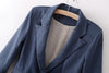 Blazer for Women Collar Dot Print Three-Quarter Sleeves BLACK
