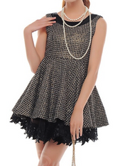Noble Sequin Bow Embellished Backless Sleeveless Women's Party Dress