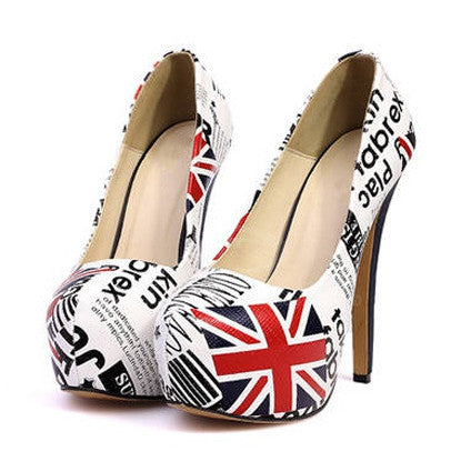 Party High Heel Letters Print Design Women's Pumps