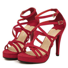 Party Stiletto Heel and Solid Color Design Women's Heel RED