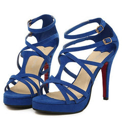 Party Stiletto Heel and Solid Color Design Women's Heel BLUE