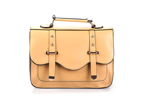 Women's Tote Bag Vintage Style Covered Closure KHAKI