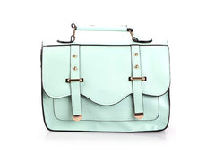 Women's Tote Bag Vintage Style Covered Closure LIGHT BLUE