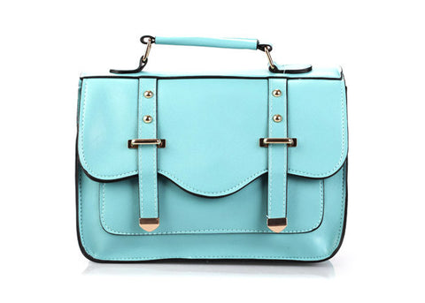 Women's Tote Bag Vintage Style Covered Closure BLUE