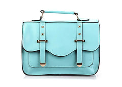 Women's Tote Bag Vintage Style Covered Closure BLUE