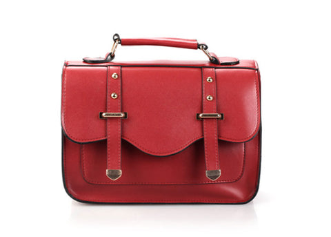 Women's Tote Bag Vintage Style Covered Closure RED