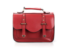 Women's Tote Bag Vintage Style Covered Closure RED