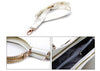 Women's Bag Snake Print and Solid Color PU Leather Handbag WHITE