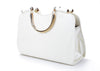 Women's Bag Snake Print and Solid Color PU Leather Handbag WHITE