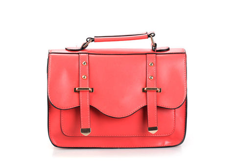 Women's Tote Bag Vintage Style Covered Closure WATERMELON RED