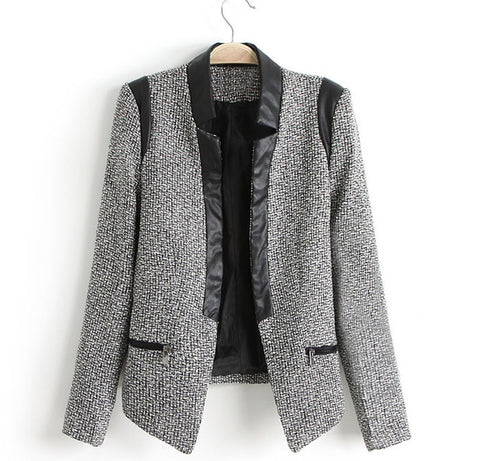 Women's Blazer Open Front Winter Deep Gray